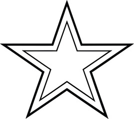 Bold Black Outline Five Point Star Graphic for Patriotic Designs