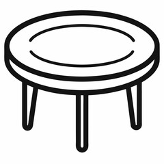Round table icon vector on white background.