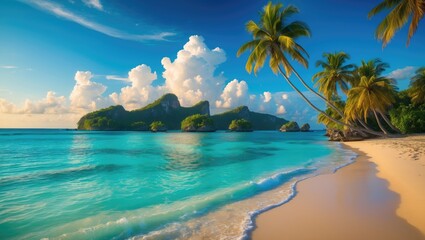 Naklejka premium Alluring islands found off the northern seaboard in the Caribbean tropical paradise.