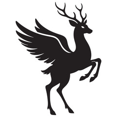 vector illustration of a silhouette of a der with jumping style