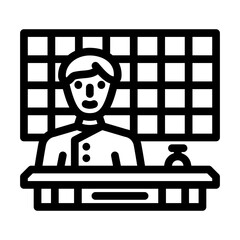 concierge hospitality hotel line icon vector illustration
