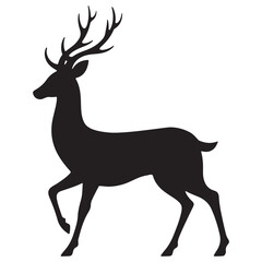 Deer silhoutte illustration in white backraund