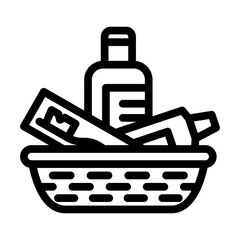 complimentary toiletries line icon vector illustration