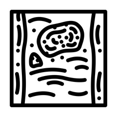 colored foam floating river chemical pollution line icon vector illustration