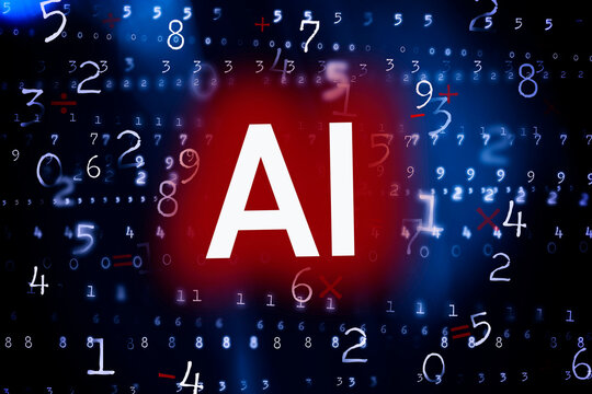 Digitally generated image of AI sign and numbers
