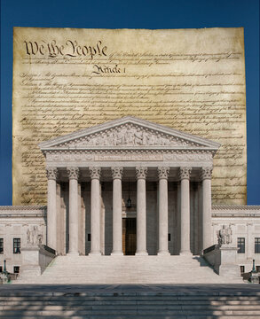Supreme Court building and Declaration of Independence