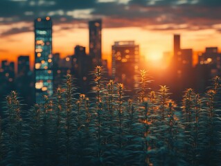 Fototapeta premium Financial regulation supporting green bond investments close up, whimsical, blend mode, financial conference backdrop