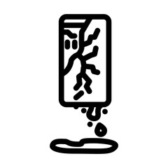 toxic chemicals leaking from e waste pollution line icon vector illustration