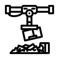 scrap metals from e waste pollution line icon vector illustration
