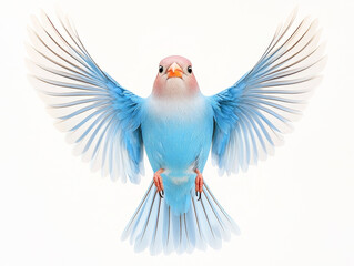 Obraz premium A vibrant blue bird in mid-flight, showcasing its colorful wings and distinct features.