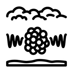 particles air radioactive pollution line icon vector illustration