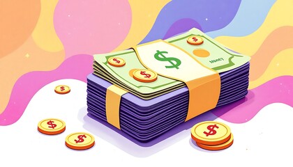 money colorful illustration