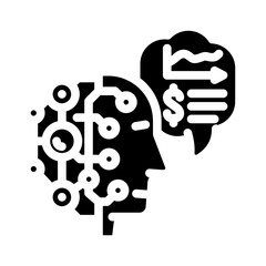 ai powered financial advisor fintech glyph icon vector illustration