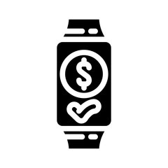 contactless wearable payment fintech glyph icon vector illustration
