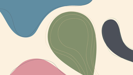 ABSTRACT BACKGROUND HAND DRAWN ORGANIC SHAPES. PASTEL COLOR FLAT DESIGN VECTOR TEMPLATE FOR WALLPAPER, COVER DESIGN