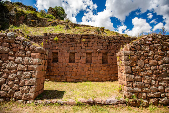 Incan ruins in foothills of Urubamba