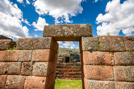 Incan�ruins in foothills of�Urubamba