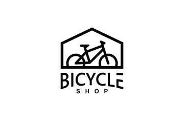 bicycle logo shop simple line