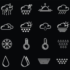 clouds icons set in different forms , shapes and design