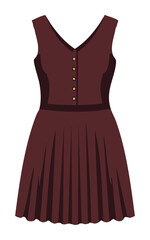 Obraz premium Dark Red Dress with Yellow Buttons - Vector Illustration