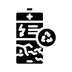 battery recycling e waste pollution glyph icon vector illustration