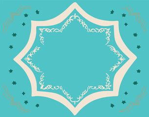 Elegant Moroccan birthday invitation frame with intricate patterns, vibrant colors, and traditional design perfect for festive celebrations.