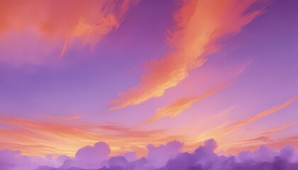Abstract purple and orange watercolor sky, soft edges, painterly texture ,  abstract,  pastel