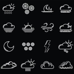 clouds icons set in different forms , shapes and design