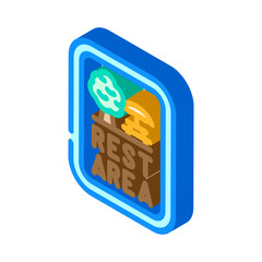 rest area highway road isometric icon vector illustration