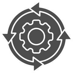 Process Glyph Icon Element For Design