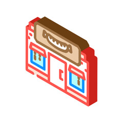 delicatessen shop isometric icon vector illustration