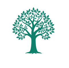 Simple Tree Decor Silhouette Vector on White Background