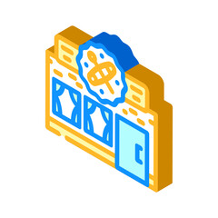 haberdashery shop isometric icon vector illustration