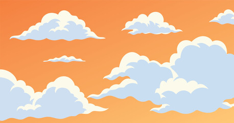 clouds with orange sky in the afternoon