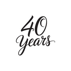 40 years text typography