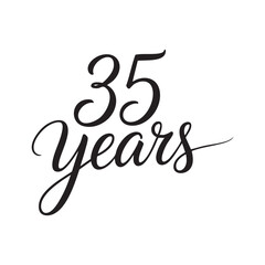 35 years text typography 