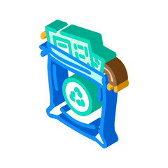 components plastic bags e waste pollution isometric icon vector illustration