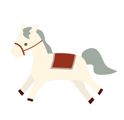 シンプルでかわいい馬のイラスト素材