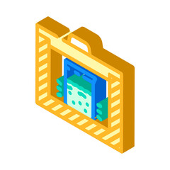 glowing liquid container radioactive pollution isometric icon vector illustration