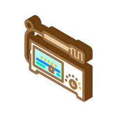 geiger counter measuring radiation levels isometric icon vector illustration