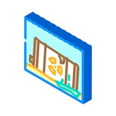 radiactive waste leaking into ocean radioactive pollution isometric icon vector illustration