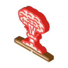 nuclear explosion cloud radioactive pollution isometric icon vector illustration