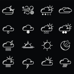 clouds icons set in different forms , shapes and design