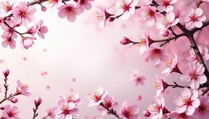 Fototapeta premium Intricate repeating sakura motif, featuring buds and blossoms in varying stages , flower, floral