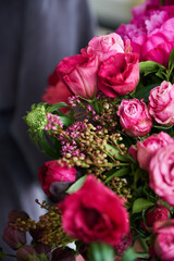Vibrant, fresh red rose flower bouquet arrangement