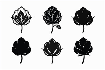 set of cotton silhouette vector illustration