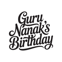 guru nanak birthday lettering hand written typography