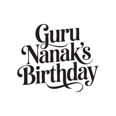 guru nanak birthday lettering hand written typography