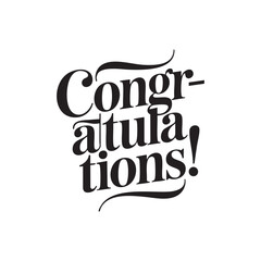 congratulations lettering hand written typography