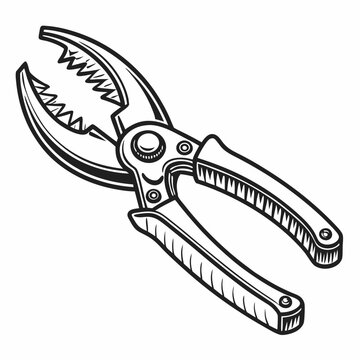 black and white pruning shears clip art preview